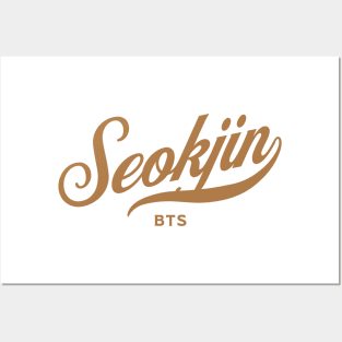 BTS Kim Seokjin Jin name typography baseball sport sporty Posters and Art